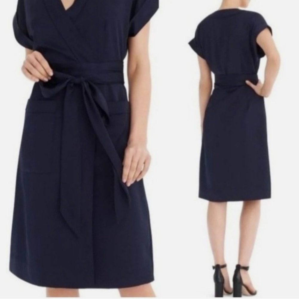 J. Crew Classic Navy Midi Dress